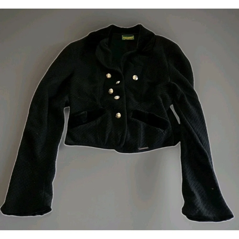 Geiger Blazer Size Women's 36 Black Wool Button Long Sleeved Vintage‎ Gothic